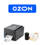 Комплект для маркировки OZON: Принтер этикеток Godex TSC TE200 U + этикет-лента + красящая лента